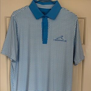 Blue Patterned Men's Polo Shirt